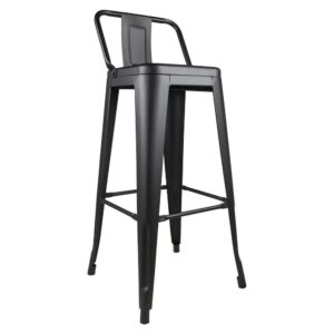 Taburete Tolix Negro Alto (77cm) | Silla Metálica Estilo Industrial
