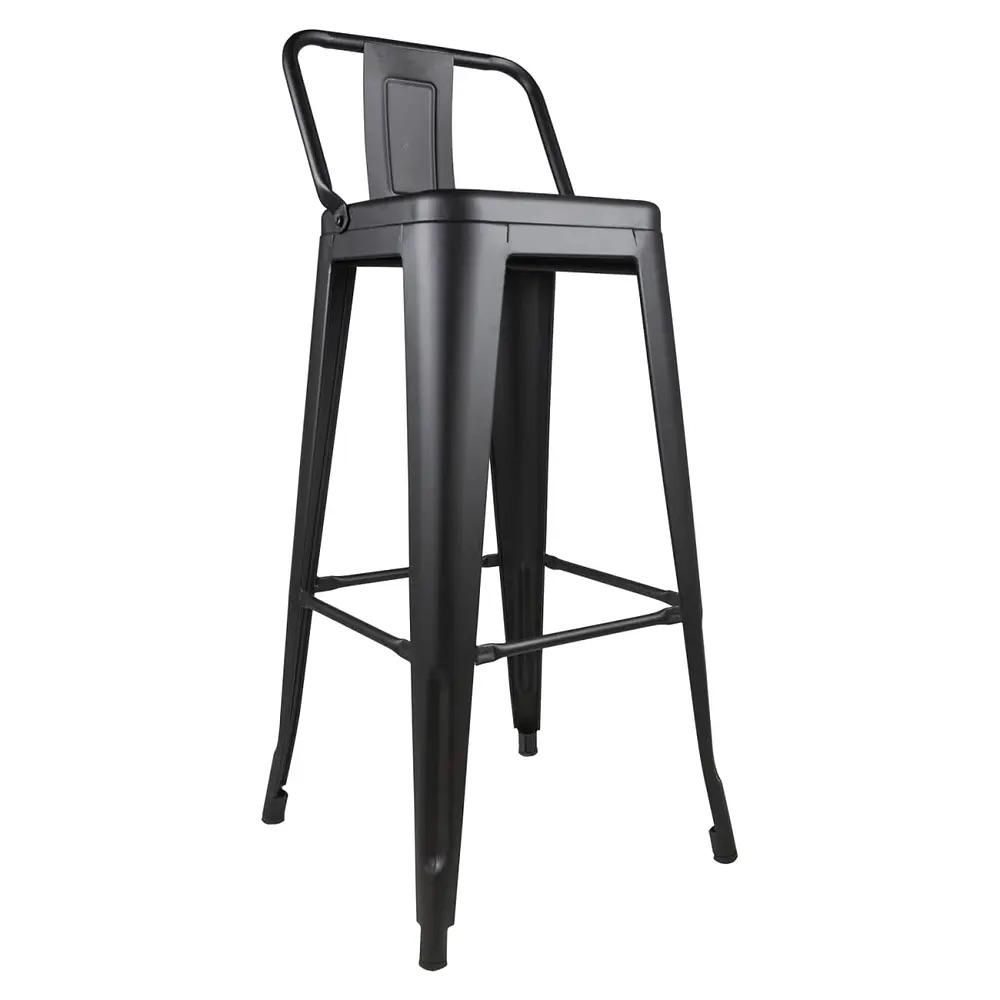 Taburete Tolix Negro Alto (77cm) | Silla Metálica Estilo Industrial