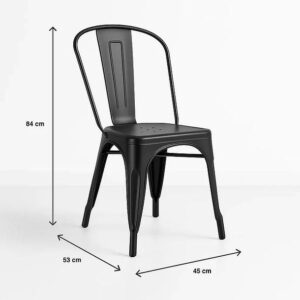 Silla Tolix Negra Metálica | Diseño Industrial